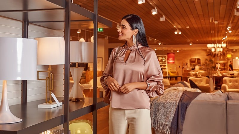 A woman shopping for home accessories